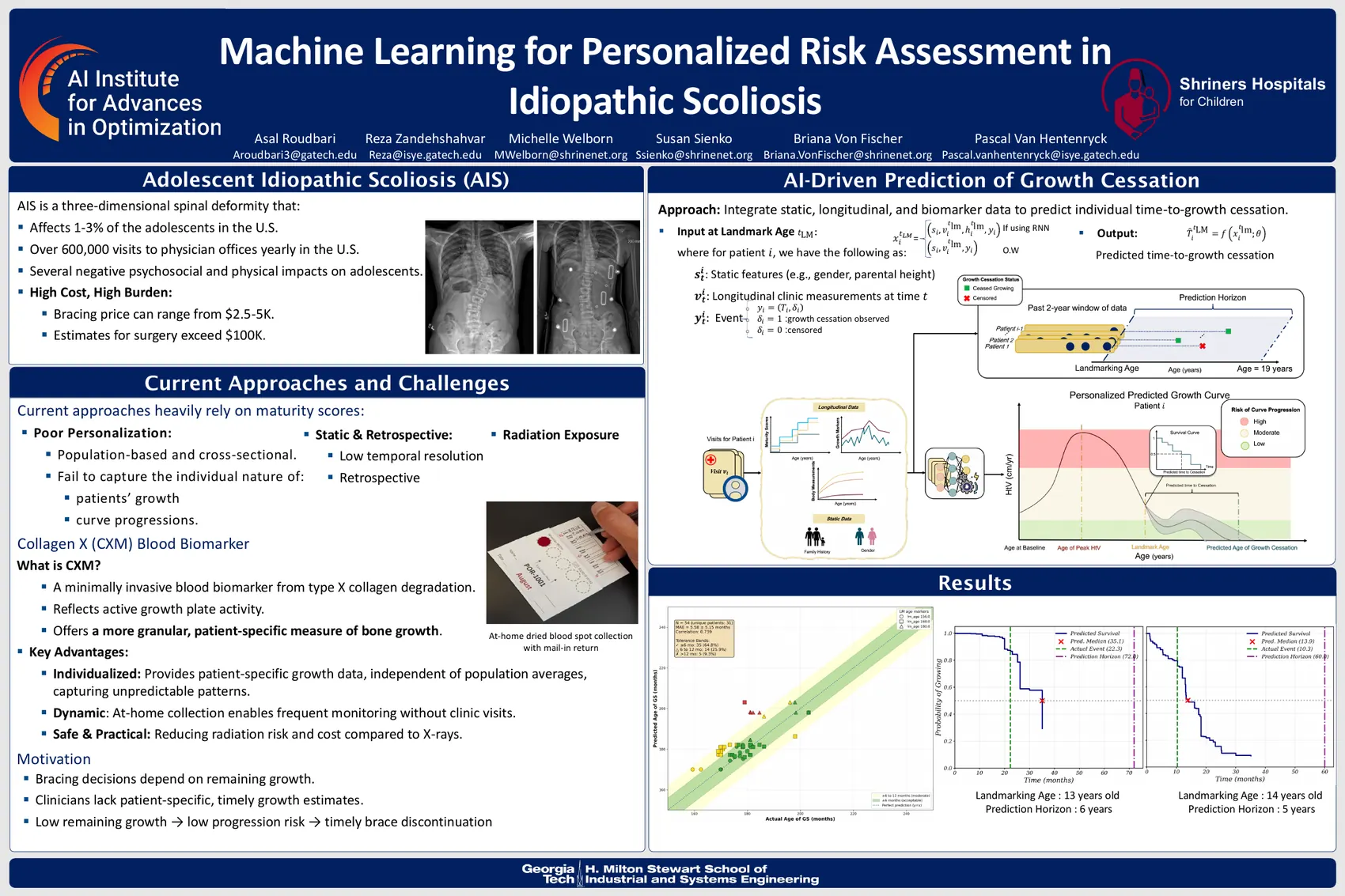 Research poster: Machine Learning for Personalized Risk Assessment in Idiopathic Scoliosis